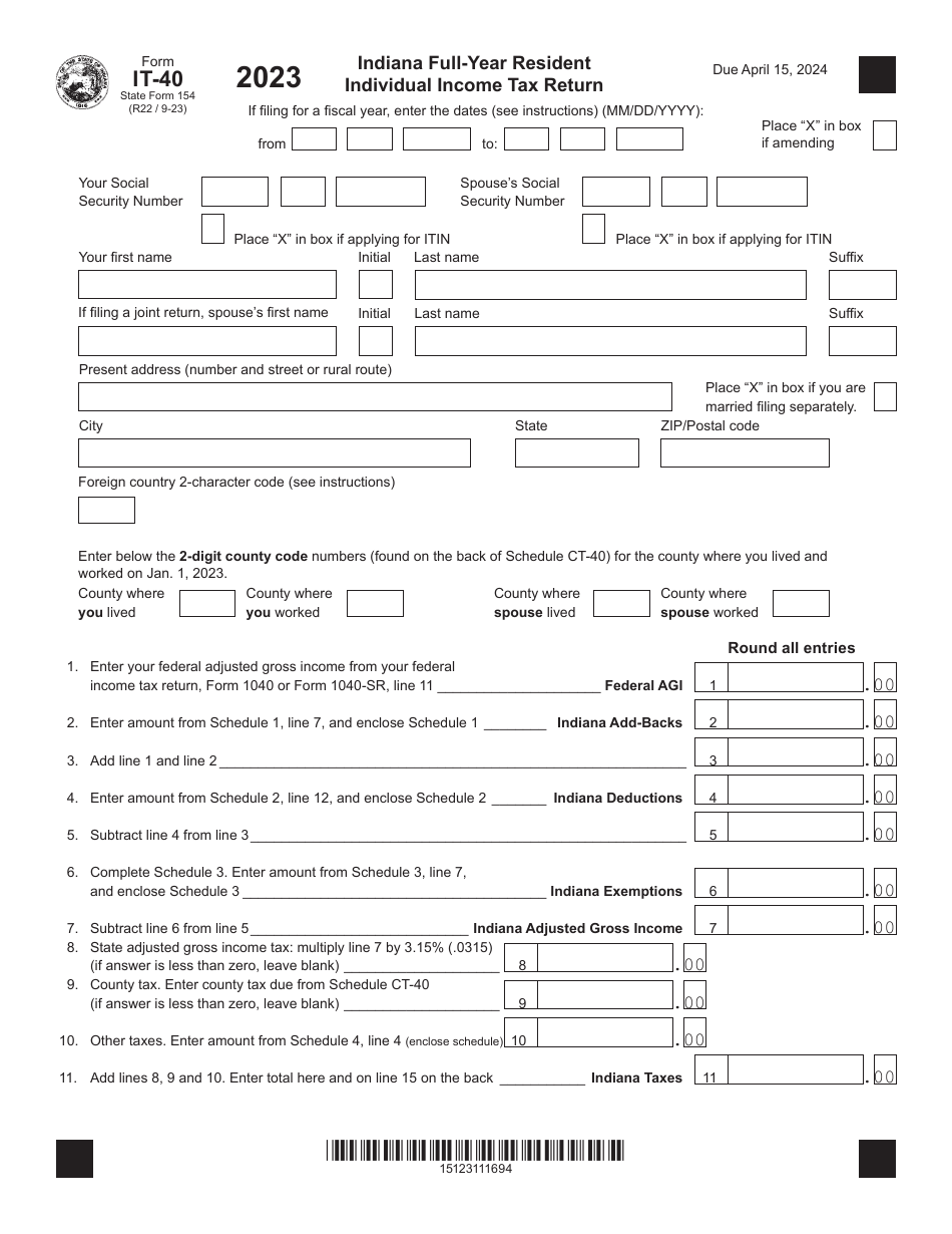 Form it 40 state form 154 download fillable pdf or fill online