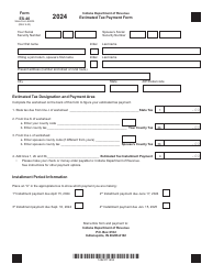 Document preview: Form ES-40 (State Form 46005) Estimated Tax Payment Form - Indiana, 2024