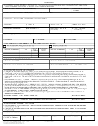 DD Form 2569 Third Party Collection Program/Medical Services Account/Other Health Insurance, Page 2