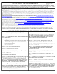 Document preview: DD Form 2792-1 Early Intervention/Special Education Summary