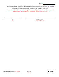 Form CC-JRE-005BLF Notice of Right to Object to Expungement of Juvenile Records - Maryland (English/French), Page 3