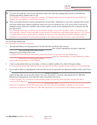 Form CC-JRE-005BLS Notice of Right to Object to Expungement of Juvenile Records - Maryland (English/Spanish), Page 2