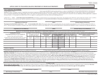BLM Form 4130-1A Grazing Preference Application and Preference Transfer Application (Base Property Preference Attachment and Assignment), Page 2