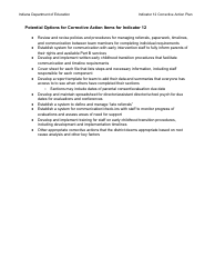 Results Driven Accountability (Rda) Corrective Action Plan - Indicator 12: Transition From Early Childhood to School Age Programming - Indiana, Page 6