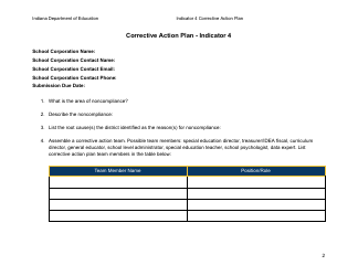 Results Driven Accountability (Rda) Corrective Action Plan - Indicator 4a and 4b: Suspension and Expulsion - Indiana, Page 3