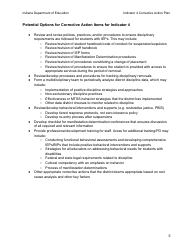 Results Driven Accountability (Rda) Corrective Action Plan - Indicator 4a and 4b: Suspension and Expulsion - Indiana, Page 6