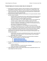 Results Driven Accountability (Rda) Corrective Action Plan - Indicator 10: Disproportionate Representation in Specific Disability Categories - Indiana, Page 6