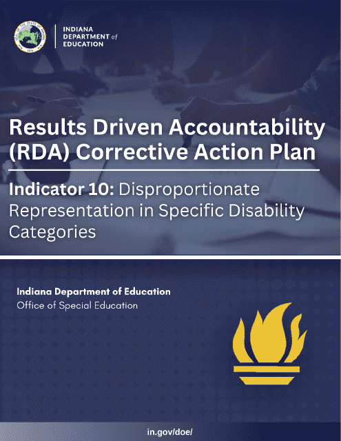 Results Driven Accountability (Rda) Corrective Action Plan - Indicator 10: Disproportionate Representation in Specific Disability Categories - Indiana