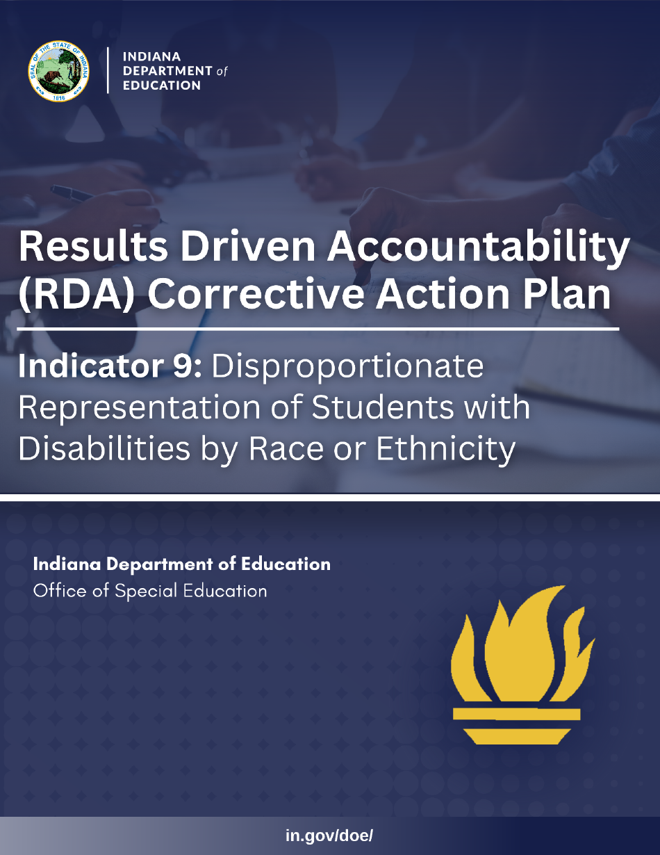 Results Driven Accountability (Rda) Corrective Action Plan - Indicator 9: Disproportionate Representation of Students With Disabilities by Race or Ethnicity - Indiana, Page 1