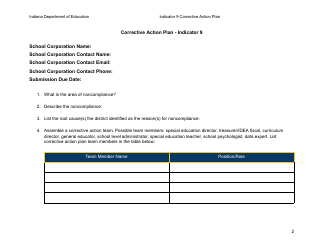 Results Driven Accountability (Rda) Corrective Action Plan - Indicator 9: Disproportionate Representation of Students With Disabilities by Race or Ethnicity - Indiana, Page 3