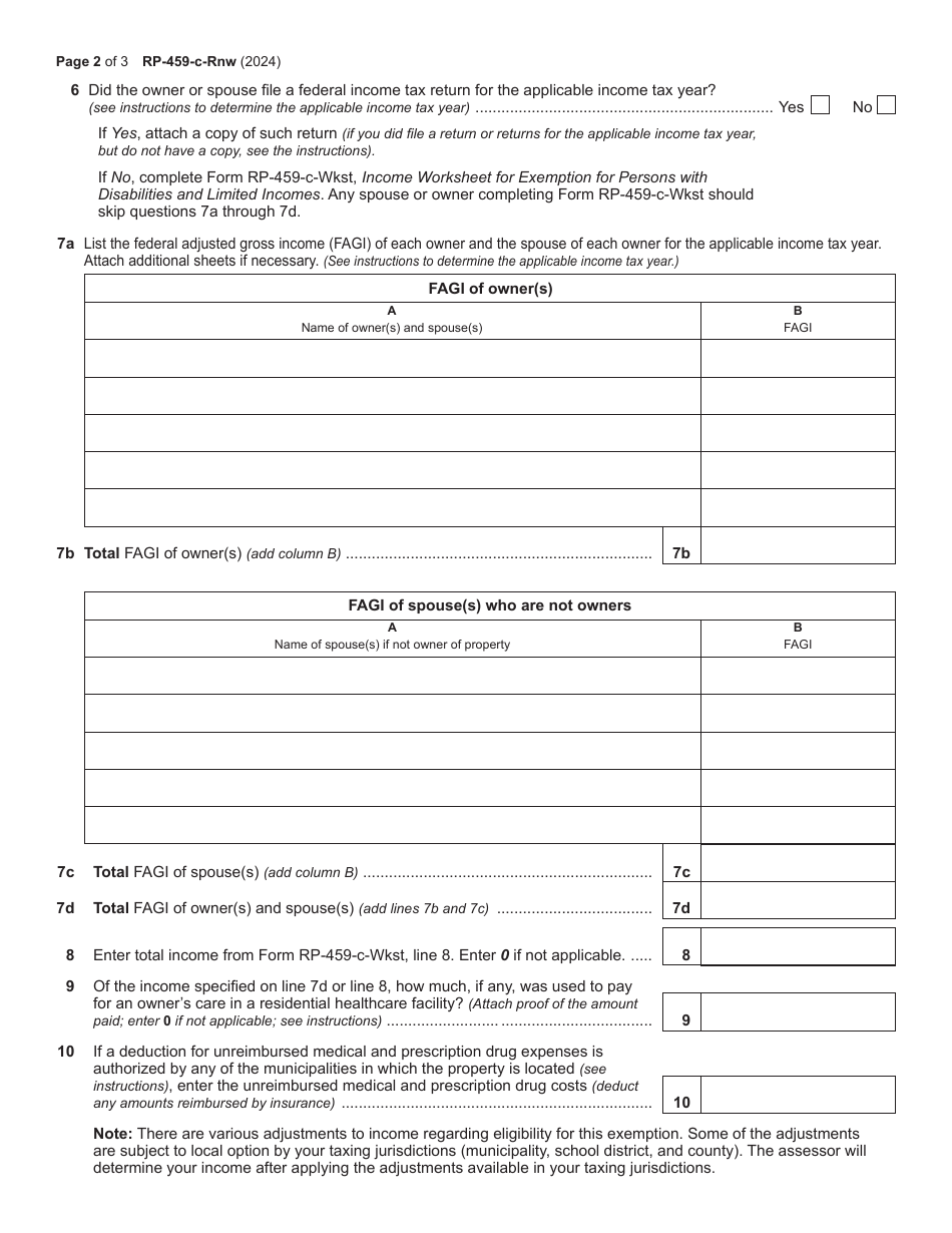 Form RP-459-C-RNW Download Fillable PDF or Fill Online Renewal ...