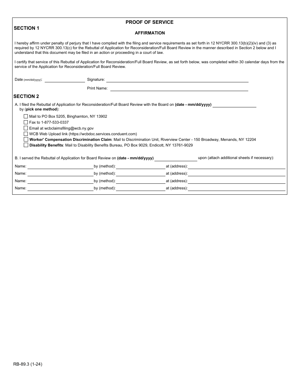 Form RB-89.3 Rebuttal of Application for Reconsideration / Full Board Review - New York, Page 4