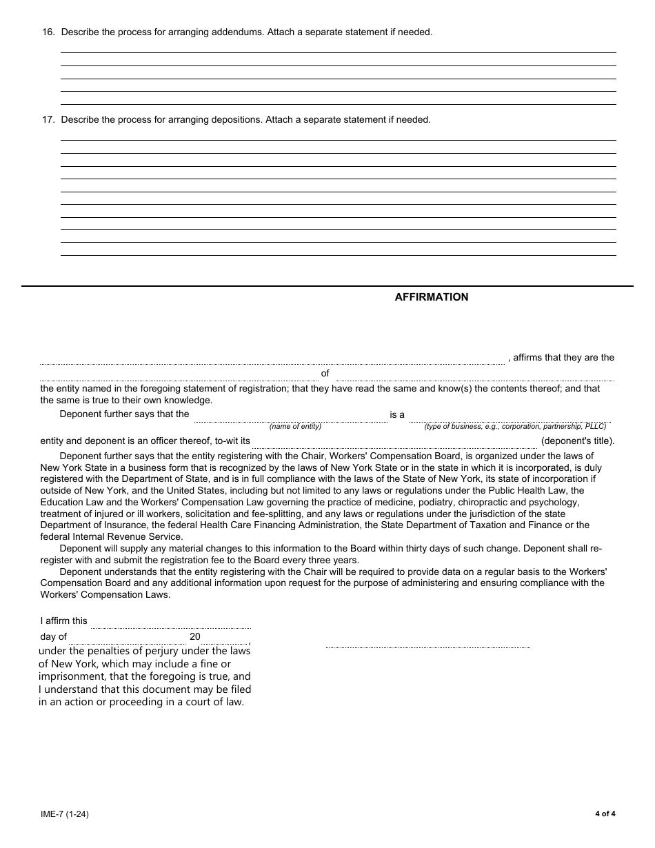 Form IME-7 Statement of Registration - New York, Page 4