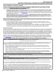 Document preview: Form DB-450 Notice and Proof of Claim for Disability Benefits - New York (Italian)
