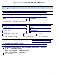 Provisional Residential Certification/Attestation - Kentucky, Page 2