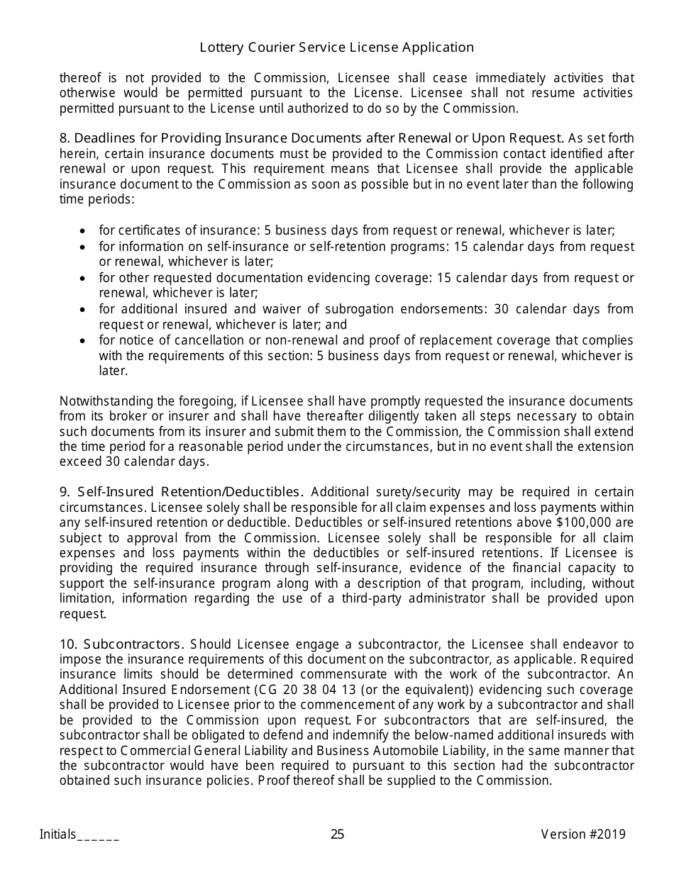 Lottery Courier Service License Application - New York, Page 25