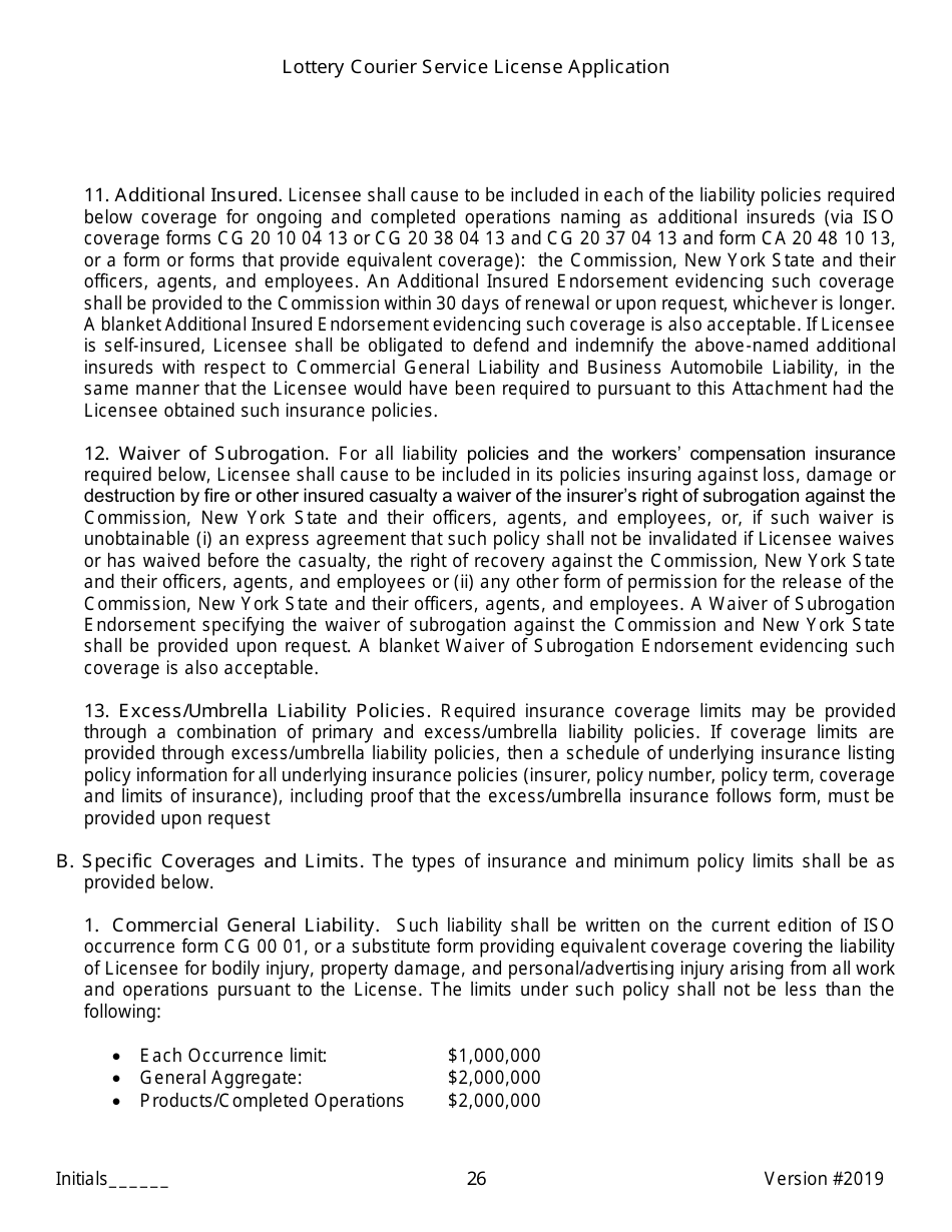 Lottery Courier Service License Application - New York, Page 26