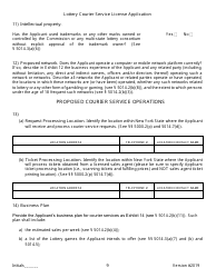 Lottery Courier Service License Application - New York, Page 9