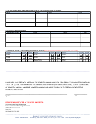 Application for Domestic Animal Dealer and Hauler License - Pennsylvania, Page 2