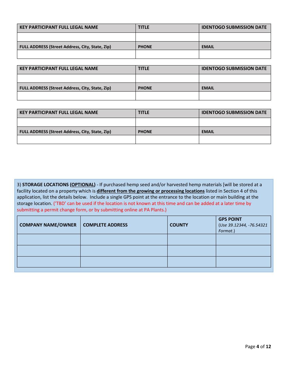 Hemp Research Permit Application  Renewal Form - Pennsylvania, Page 4