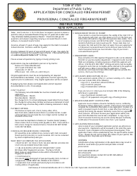 Document preview: Application for Concealed Firearm Permit or Provisional Concealed Firearm Permit - Utah