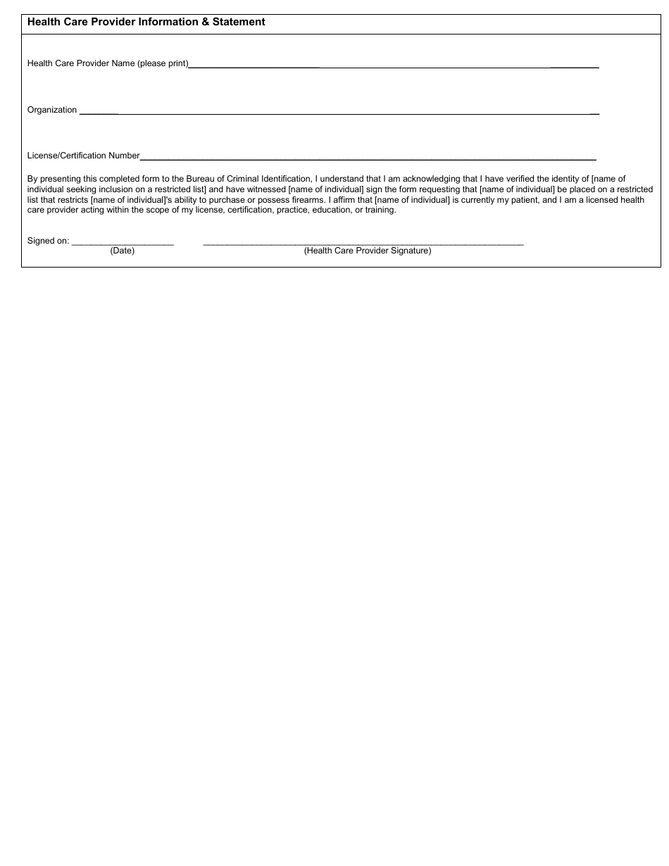 Request for Inclusion in the Voluntary Temporary Firearms Restriction List - Utah, Page 3
