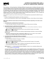 Letter of No Objection/Letter of Verification Application - New York City, Page 2