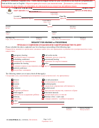 Document preview: Form CC-DR-059BLR Request for Hearing or Proceeding - Maryland (English/Russian)