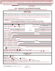 Form CC-DCM-001BLR Civil - Domestic Case Information Report - Maryland (English/Russian)