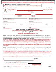 Document preview: Form CC-DR-094BLR Counter-Claim for Absolute Divorce - Maryland (English/Russian)