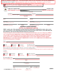 Document preview: Form CC-DR-096BLR Address Change Request - Maryland (English/Russian)