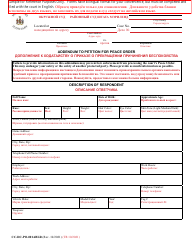 Document preview: Form CC-DC-PO-001ABLR Addendum to Petition for Peace Order - Maryland (English/Russian)