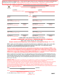 Document preview: Form CC-DR-005BLR Complaint for Visitation (Child Access) - Maryland (English/Russian)