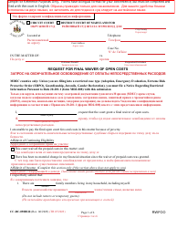 Form CC-DC-090BLR Request for Final Waiver of Open Costs - Maryland (English/Russian)