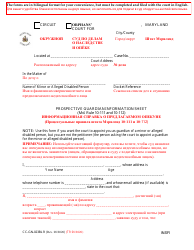 Document preview: Form CC-GN-023BLR Prospective Guardian Information Sheet - Maryland (English/Russian)