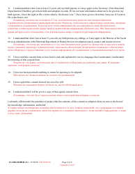 Form CC-DR-104BLR Consent of Child to an Independent Adoption - Maryland (English/Russian), Page 5