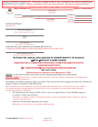 Document preview: Form CC-DR-120BLR Petition for Judicial Declaration of Gender Identity of an Adult With/Without a Name Change - Maryland (English/Russian)