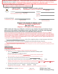 Form CC-DC-089BLR Request for Waiver of Prepaid Costs - Maryland (English/Russian)