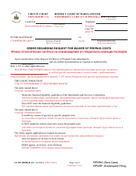 Form CC-DC-089BLR Request for Waiver of Prepaid Costs - Maryland (English/Russian), Page 5