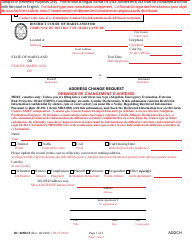 Document preview: Form DC-065BLF Address Change Request - Maryland (English/French)
