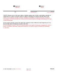 Form CC-DC-PO-021BLF Request to Withold My Address From Public Access - Maryland (English/French), Page 2