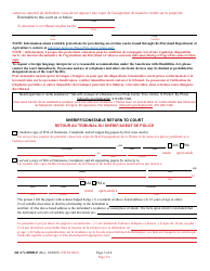 Form DC-CV-089BLF Complaint for Wrongful Detainer - Maryland (English/French), Page 3