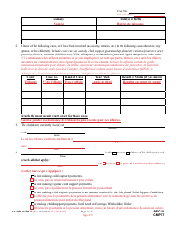 Form CC-DR-001BLF Complaint for Child Support - Maryland (English/French), Page 2