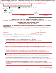 Document preview: Form CC-DC-CR-148BLF Petition for Shielding Under Md Second Chance Act - Maryland (English/French)
