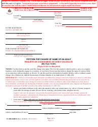 Form CC-DC-060BLF Petition for Change of Name of an Adult - Maryland (English/French)