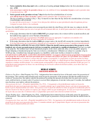 Form CC-CV-081BLF Petition for Warrant of Restitution - Maryland (English/French), Page 6