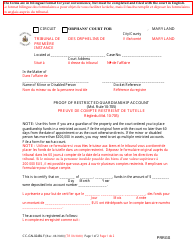 Document preview: Form CC-GN-024BLF Proof of Restricted Guardianship Account - Maryland (English/French)