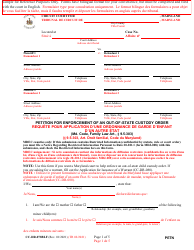 Document preview: Form CC-DR-078BLF Petition for Enforcement of an Out-of-State Custody Order - Maryland (English/French)
