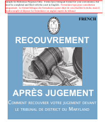 Document preview: Form DC-CV-060BRFR Post-judgment Collection Brochure - Maryland (French)