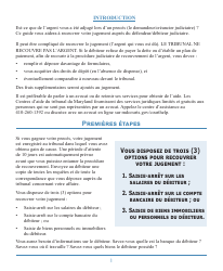 Form DC-CV-060BRFR Post-judgment Collection Brochure - Maryland (French), Page 5